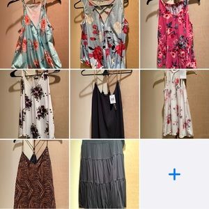 Seven Sleeveless Tops and one skirt lot